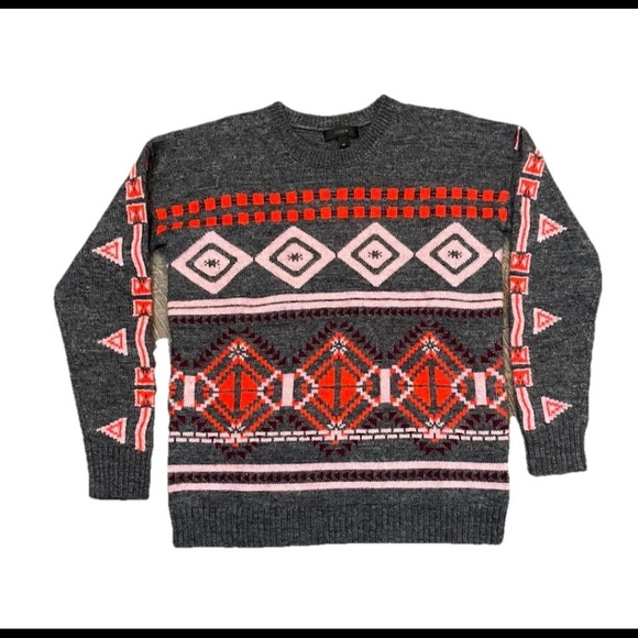 J. Crew Sweaters - J.Crew Fair Isle Knit Sweater Gray XS Wool Mohair Pullover Women